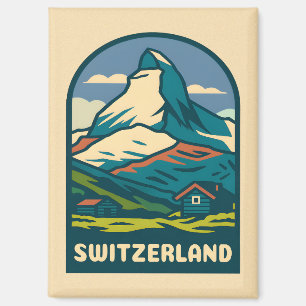Imán Viaje de época retro Suiza Matterhorn