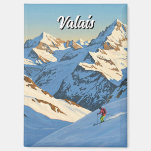 Imán Viaje de esquí de Valais Suiza