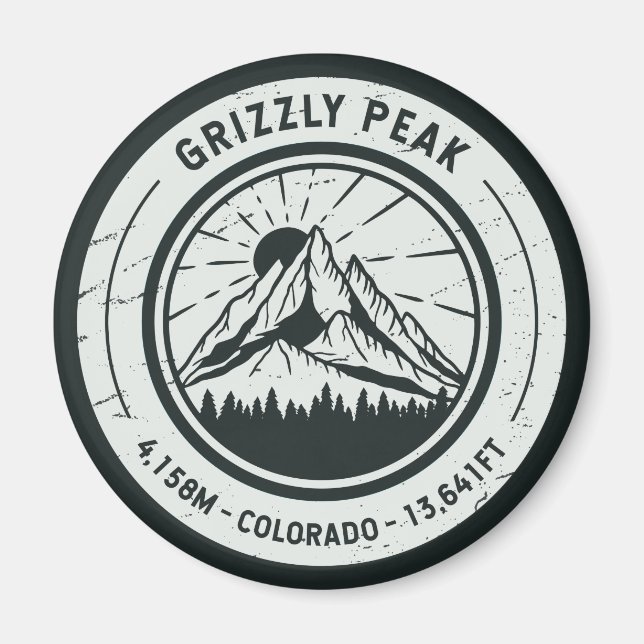 Imán Viaje de esquí Grizzly Peak Colorado (Frente)