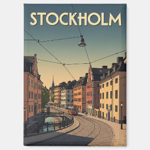 Imán Viaje de Estocolmo Vintage Suecia