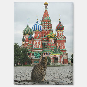 Imán Viaje de gato a Rusia en Moscú