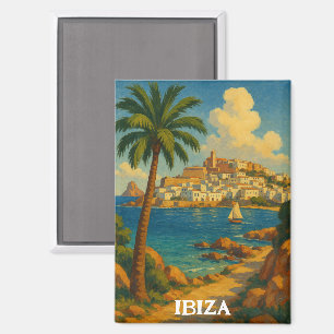 Imán Viaje de Ibiza Viaje Retro Isla Balear