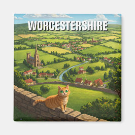Imán Viaje de Inglaterra a un gato en Worcestershire