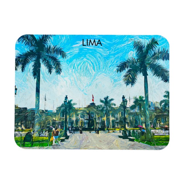 Imán Viaje de la ciudad de las cuevas acuáticas de Lima (Horizontal)