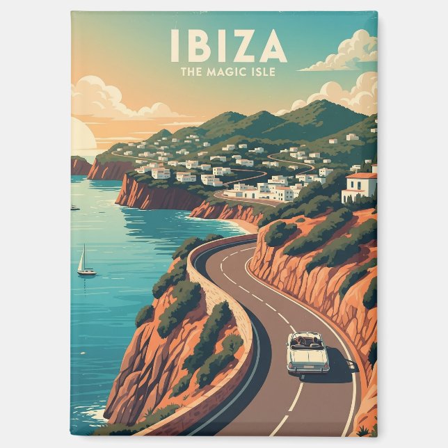 Imán Viaje de la Vieja Ibiza España (Anverso)