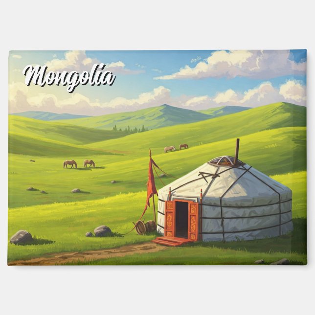 Imán Viaje de la yurta de Mongolia (Anverso)