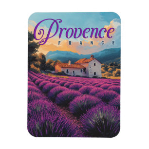 Imán Viaje de los campos de lavanda de la Provenza Vint