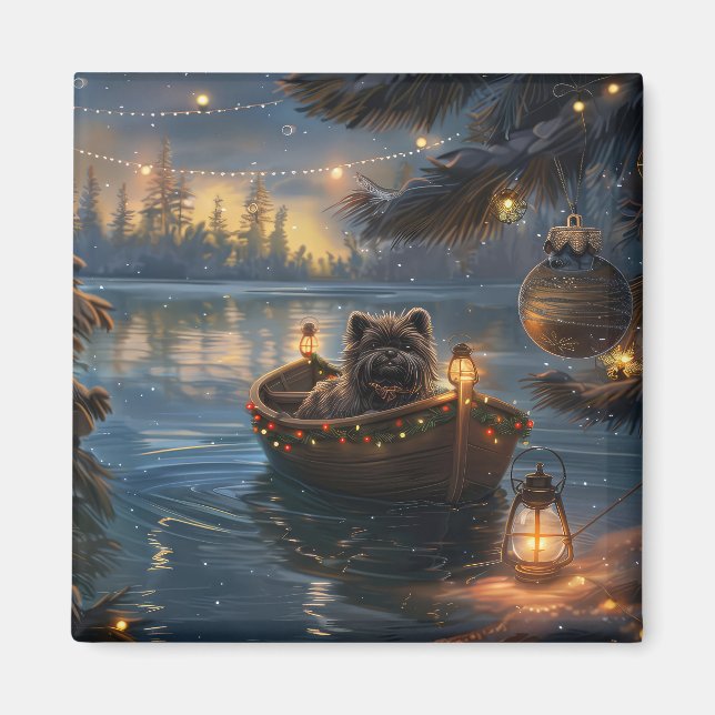 Imán Viaje de los Navidades festivos Affenpinscher (Frente)