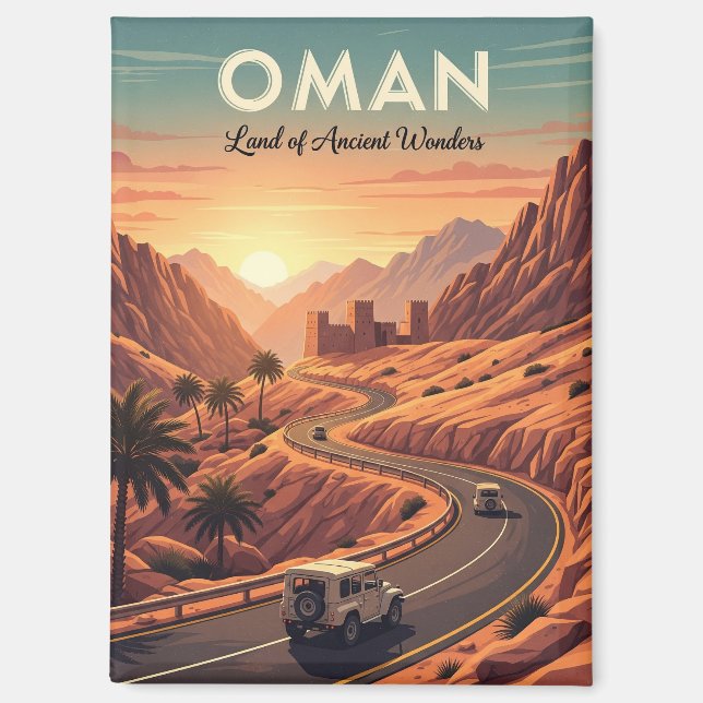 Imán Viaje de Oman Sunset (Anverso)