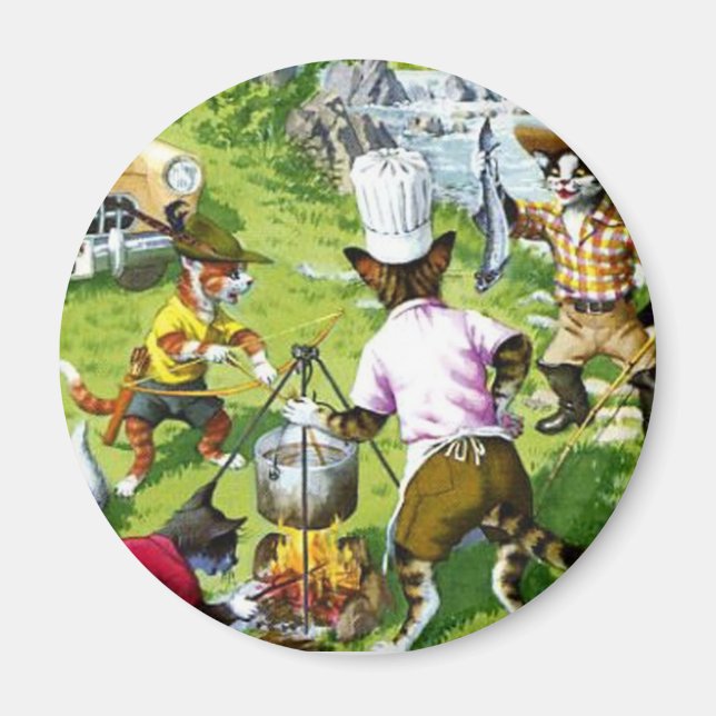 Imán Viaje de pesca de Kitty Cousins (Frente)