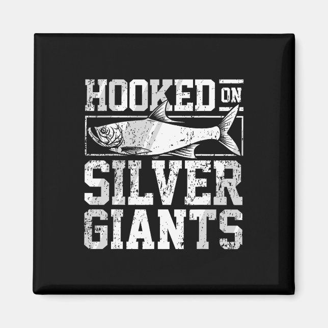 Imán Viaje de pesca de Tarpon - Plata Tarpon Angler - P (Frente)