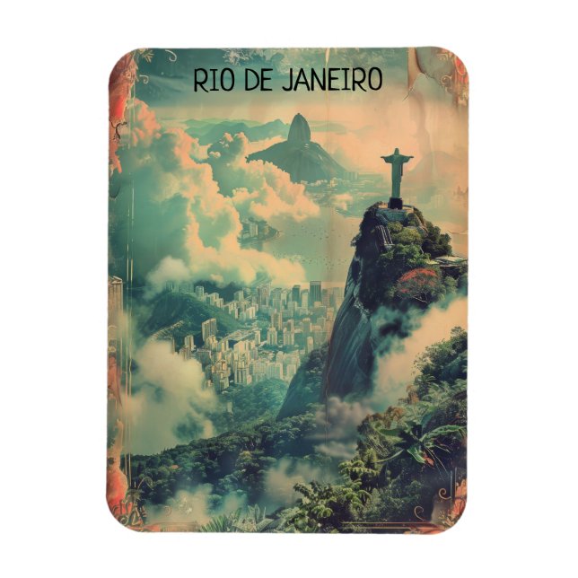 Imán Viaje de Río de Janeiro Estatua Jesús (Vertical)