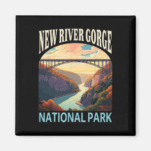 Imán Viaje de senderismo y camping en New River Gorge N