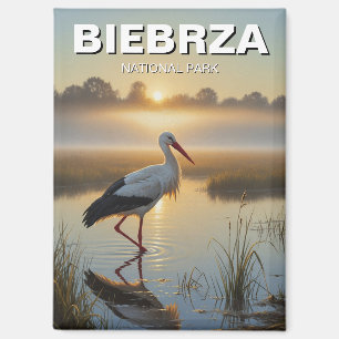 Imán Viaje de Stork en el Parque Nacional de Biebrza Po