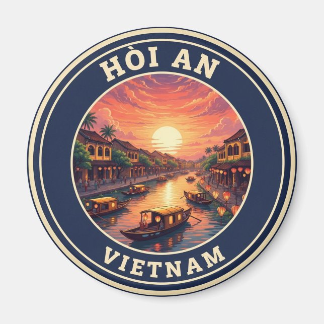 Imán Viaje de Vintage de Hoi An Vietnam (Frente)