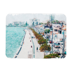 Imán Viaje de vintage de la playa de Watercolor de Chip