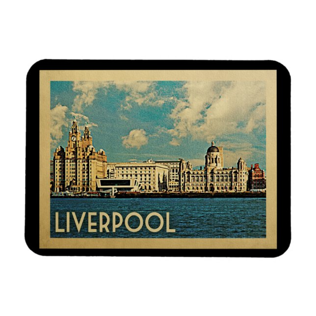 Imán Viaje de Vintage de Liverpool Magnet (Horizontal)