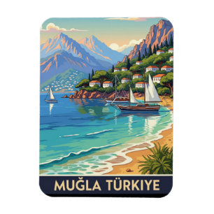 Imán Viaje de Vintage Mugla Turkey