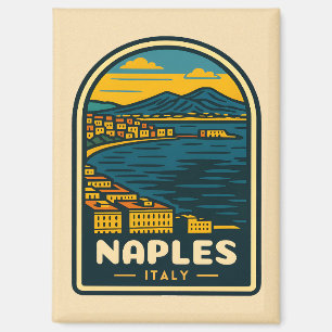 Imán Viaje de Vintage Nápoles Italia Retro Scenic Coast