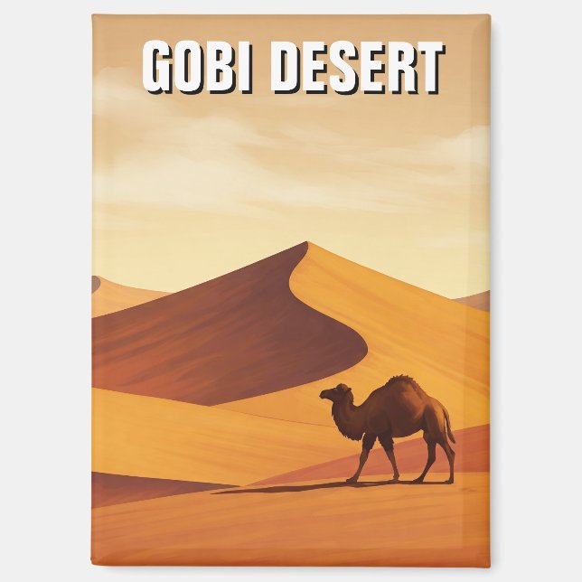 Imán Viaje del camello del desierto de Gobi (Anverso)