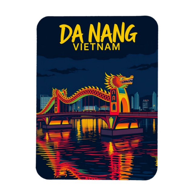 Imán Viaje del puente Dragon Da Nang Vietnam (Vertical)