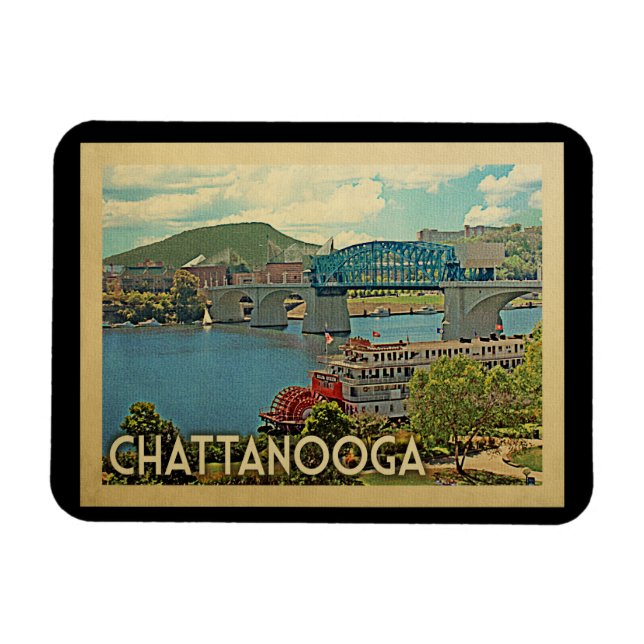 Imán Viaje del vintage de Chattanooga Tennessee (Horizontal)