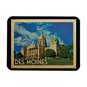 Imán Viaje del vintage de Des Moines Iowa