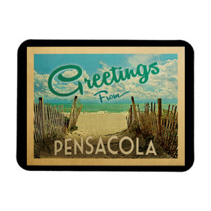 Imán Viaje del vintage de la playa de Pensacola