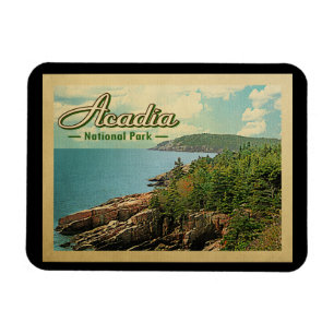 Imán Viaje del vintage del parque nacional del Acadia