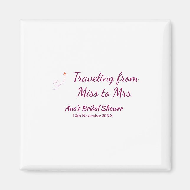 Imán Viaje despedida de soltera añadir nombre fecha de  (Frente)