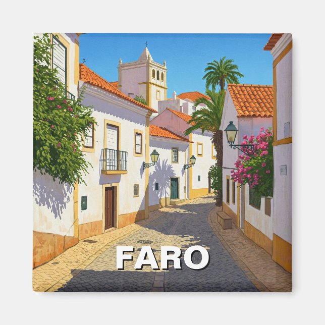 Imán Viaje en Algarve de Faro Portugal (Frente)