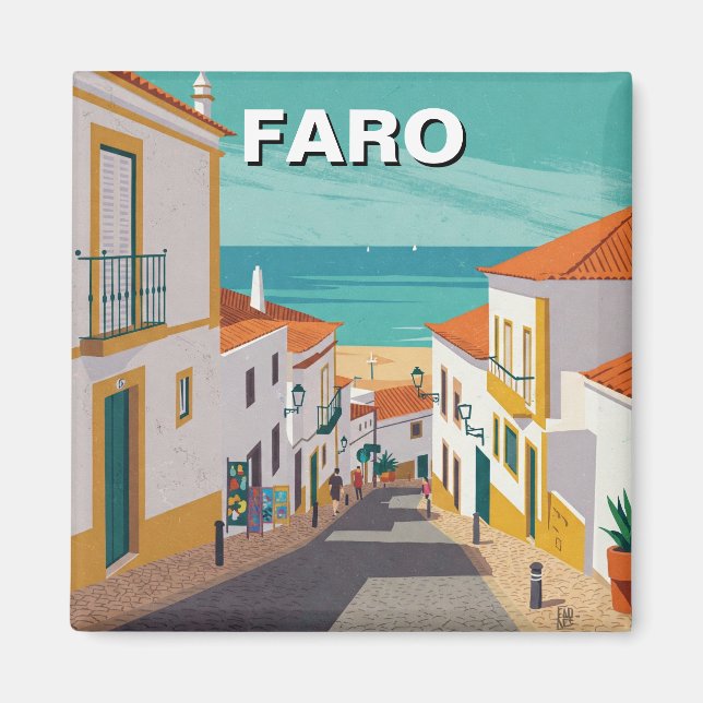 Imán Viaje en Algarve de Faro Portugal (Frente)