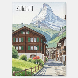 Imán Viaje en Matterhorn de Zermatt Suiza