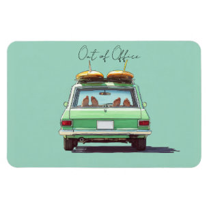 Imán Viaje en Surf Wagon – Coche Retro de Playa