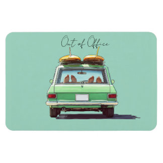 Imán Viaje en Surf Wagon – Coche Retro de Playa