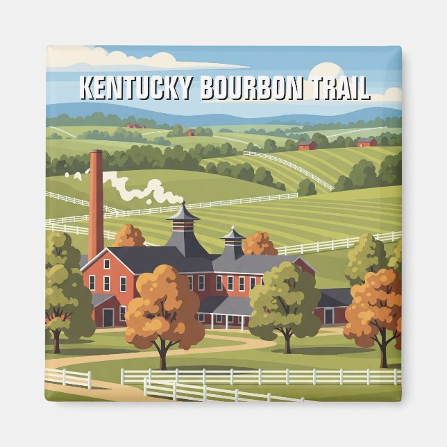 Imán Viaje en tren de Kentucky Bourbon (Frente)