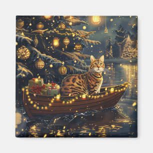 Imán Viaje Festivo de Navidad del Gato Bengalí