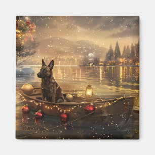 Imán Viaje Festivo de Navidad del Malinoi Belga