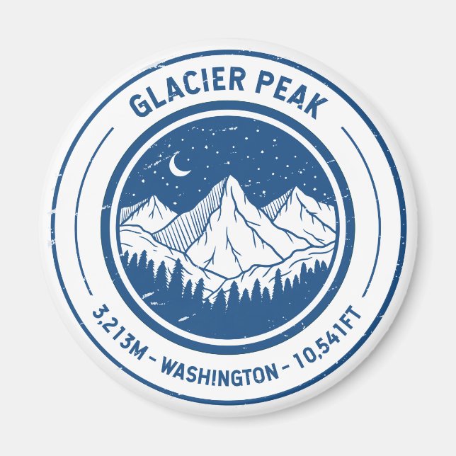 Imán Viaje para practicar senderismo por el pico glacia (Frente)