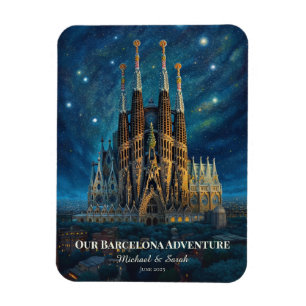 Imán Viaje personalizado de Barcelona   Sagrada Familia