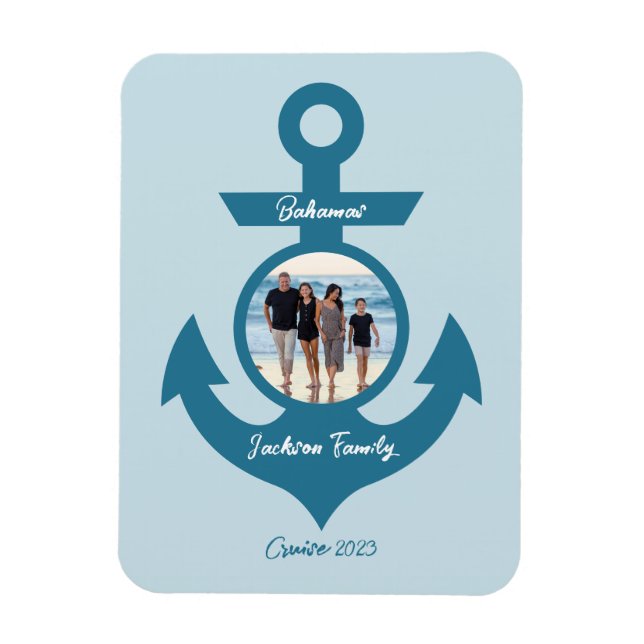 Imán Viaje personalizado en familia de cruceros con tu  (Vertical)