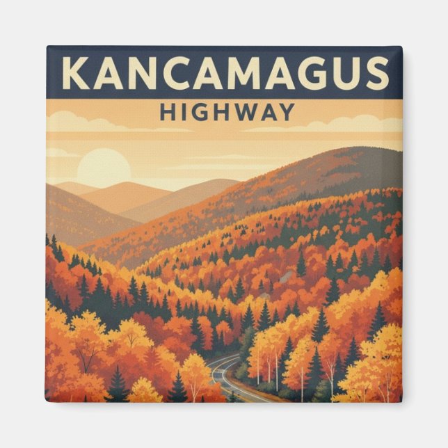 Imán Viaje por la autopista New Hampshire Kancamagus (Frente)