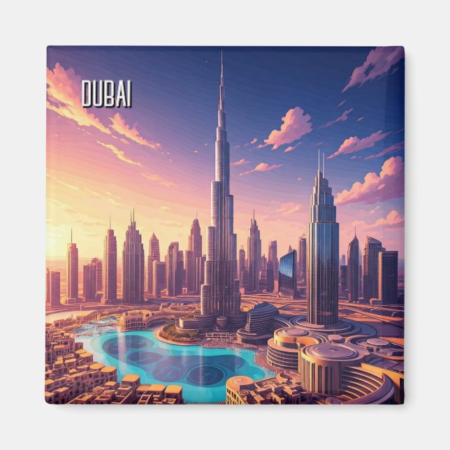 Imán Viaje por Skyline de Dubai (Frente)