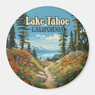 Imán Viaje retro al lago Tahoe California Nevada