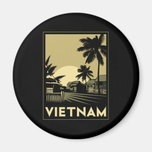 Imán viaje retro del art déco de Vietnam Asia