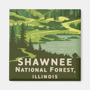 Imán Viaje retro forestal nacional de Shawnee