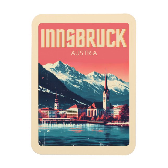 Imán Viaje retro Innsbruck Tyrol - Regalos austriacos d (Vertical)