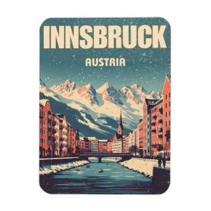 Imán Viaje retro Innsbruck Tyrol - Regalos austriacos d