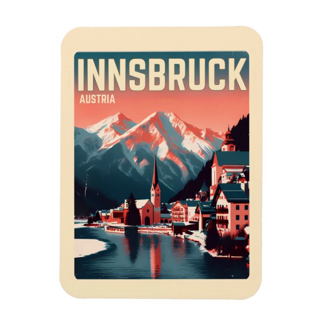Imán Viaje retro Innsbruck Tyrol - Regalos austriacos d (Vertical)