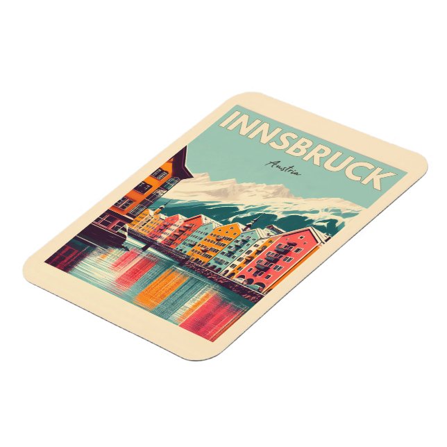 Imán Viaje retro Innsbruck Tyrol - Regalos austriacos d (Lado Izquierdo)